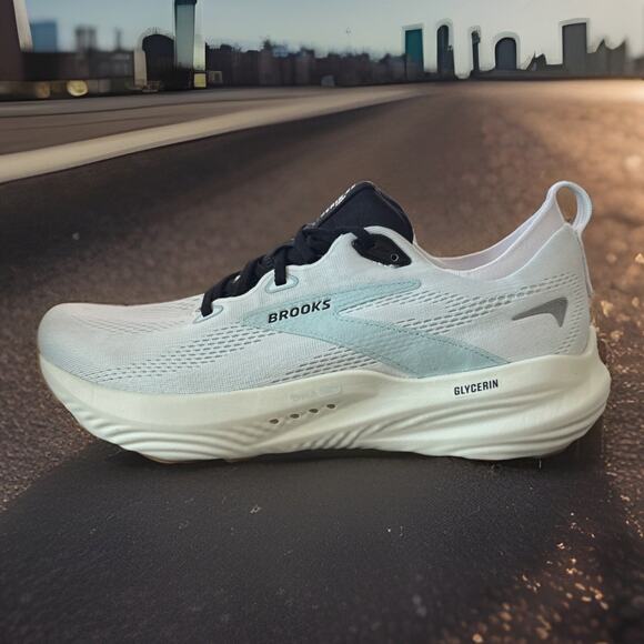 New Men's Brooks Glycerin 22 Winter Sky White Medium Width 110445 1D 175 Size 11